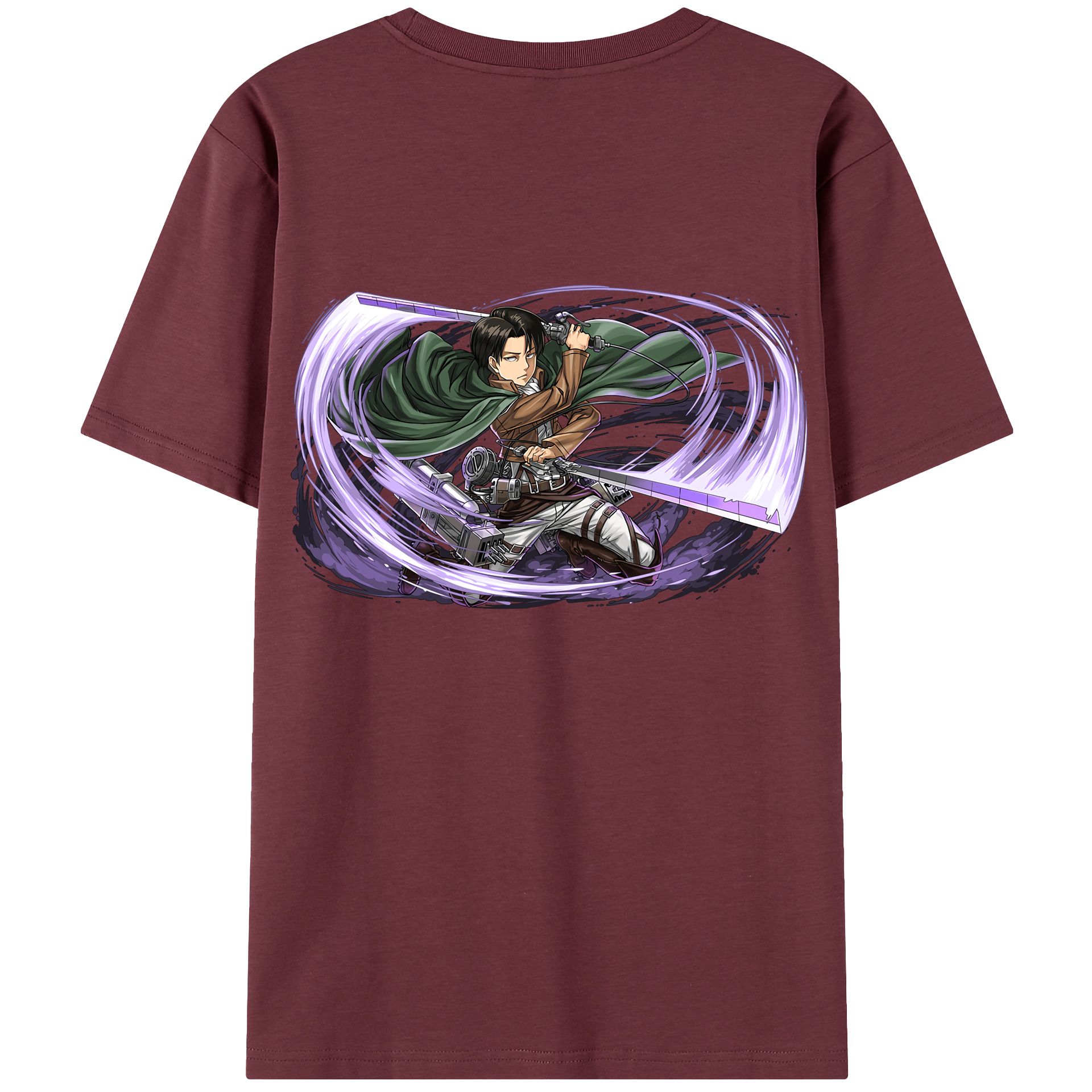 （画像用） 進撃の巨人 リヴァイ·アッカーマン Attack on Titan Levi Ackerman 綿100％半袖Tシャツ（背面プリント）